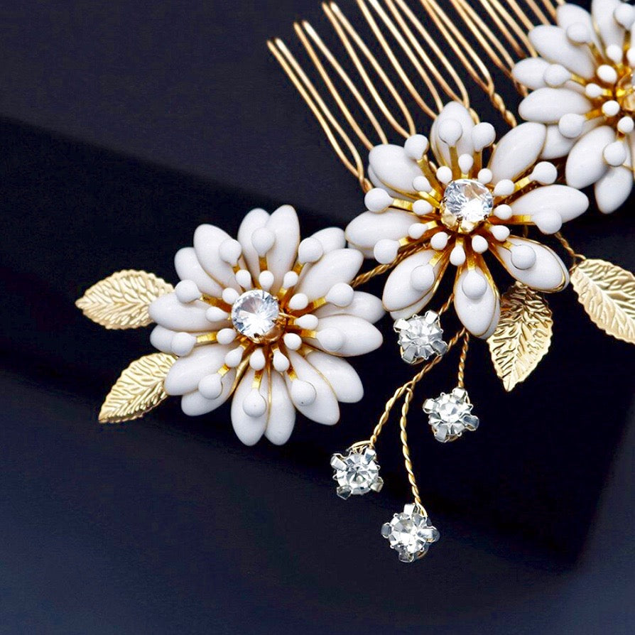 "Aysha" - Bohemian Gold Bridal Hair Comb