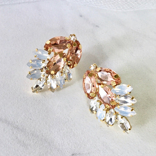 Myria -  Gold Swarovski Crystal Bridal Earrings