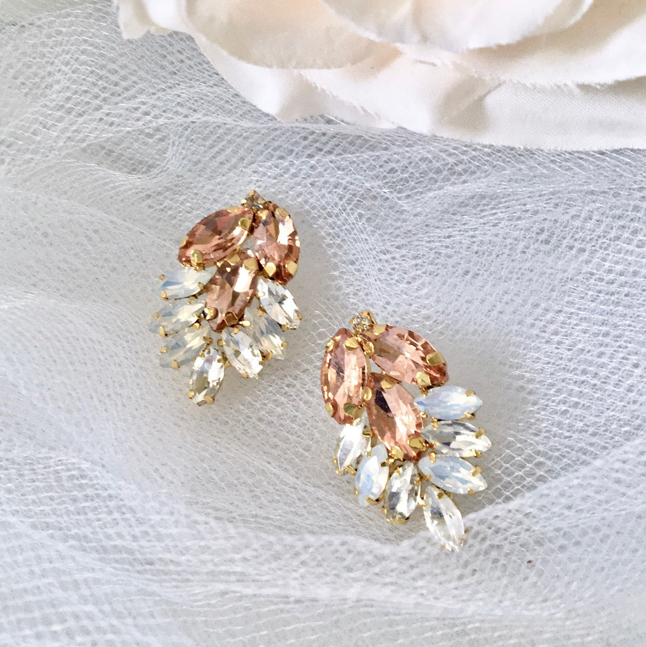 Myria -  Gold Swarovski Crystal Bridal Earrings