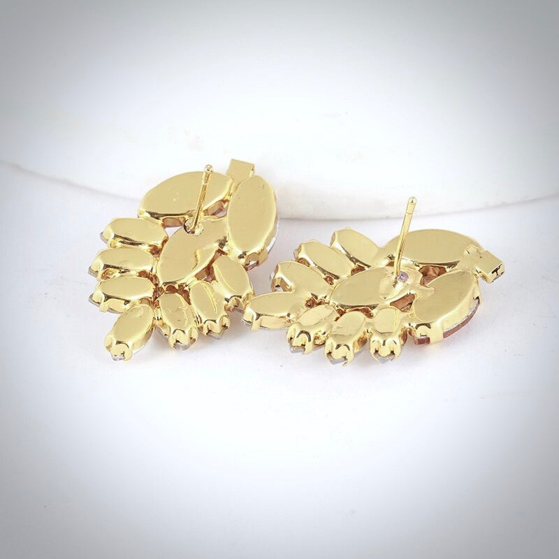 Myria -  Gold Swarovski Crystal Bridal Earrings