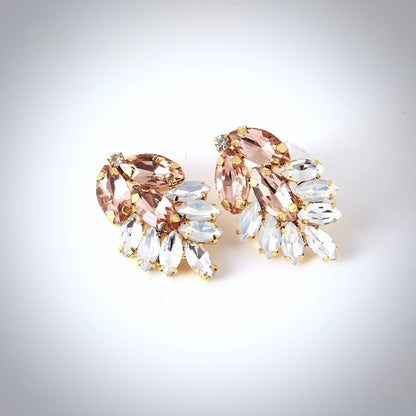 Myria -  Gold Swarovski Crystal Bridal Earrings