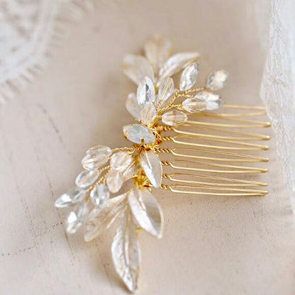 "Malia" - Gold Opal Bridal Hair Comb