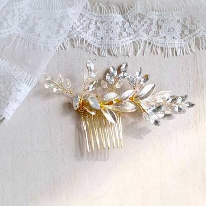 "Malia" - Gold Opal Bridal Hair Comb