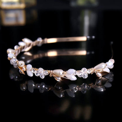 "Shaye" - Gold Opal Bridal Headband