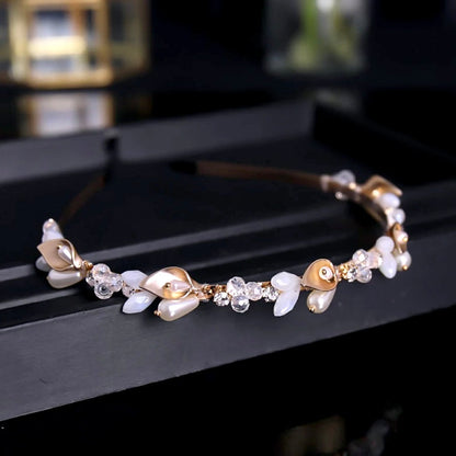 "Shaye" - Gold Opal Bridal Headband