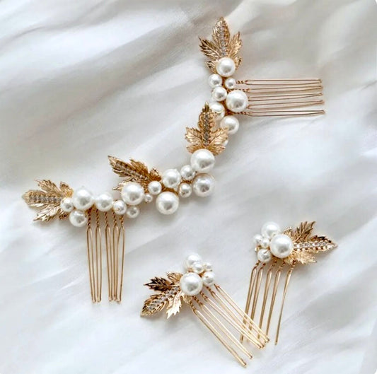 Evie - Pearl Bridal Hair Combs Set