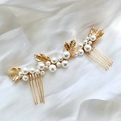 Evie - Pearl Bridal Hair Combs Set