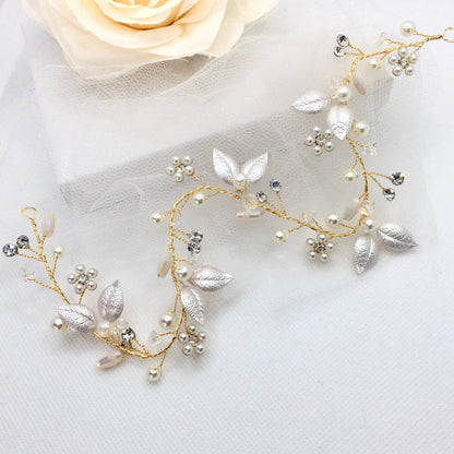 Gladys - Romantic Floral Bridal Headband / Hair Vine