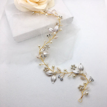 Gladys - Romantic Floral Bridal Headband / Hair Vine