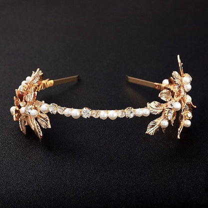 "Kariani" - Gold Pearl Bridal Headband