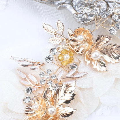 "Charmaine" - Gold Pearl Bridal Headdress