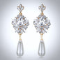 Valencia - Pearl and Crystal Bridal Earrings - Available in Silver and Gold