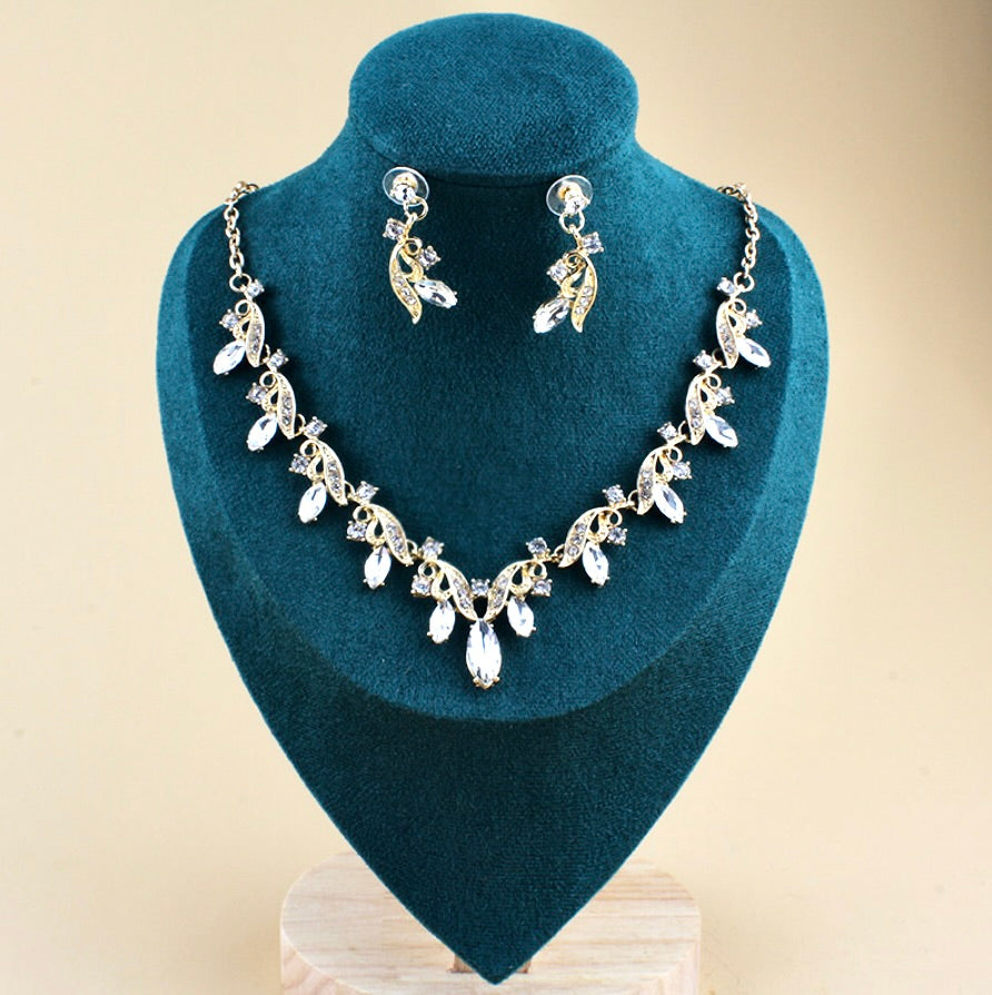 "Tangier" - Rhinestone Bridal Jewelry Set - Available in Gold and Silver