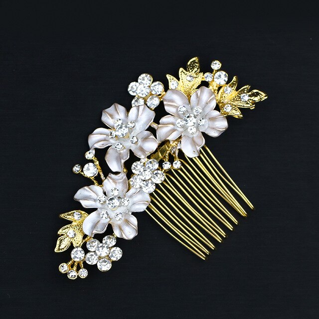 "Giulia" - Crystal Bridal Hair Comb - Available in Gold and Silver