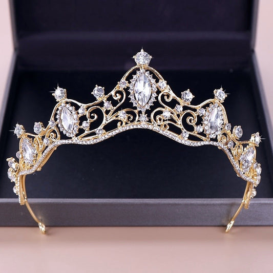 Ashlyn - Gold Crystal Bridal Tiara