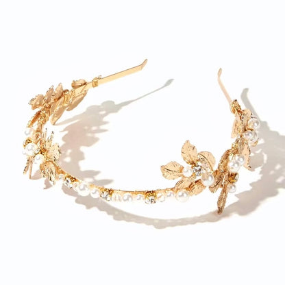 "Kariani" - Gold Pearl Bridal Headband
