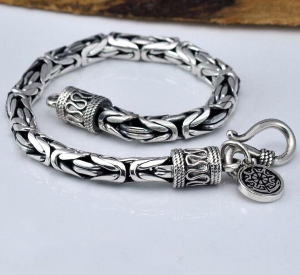 Goth-inspired Antique Silver Bracelet