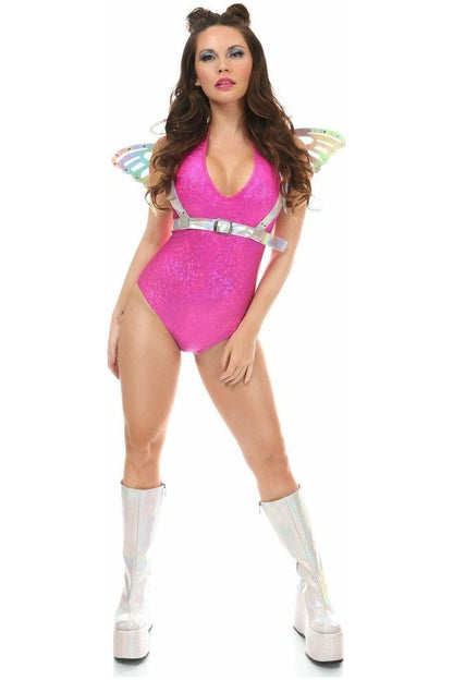 Silver Holo Large Butterfly Wing Body Harness