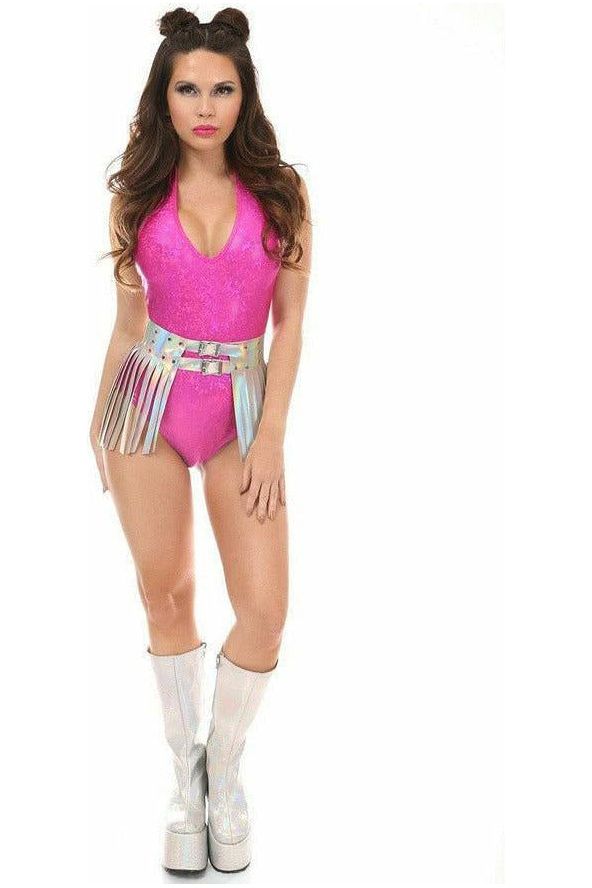 Silver Hologram Fringe Mini Skirt