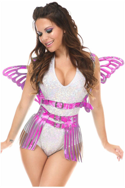 Fuchsia Holo Large Butterfly Wing Body Harness