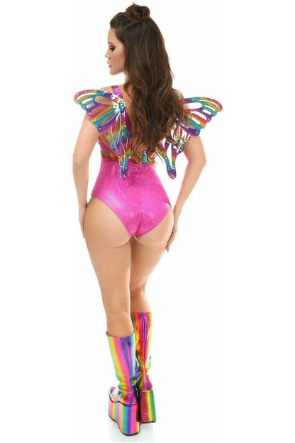 Rainbow Glitter PVC Large Butterfly Wing Body Harness