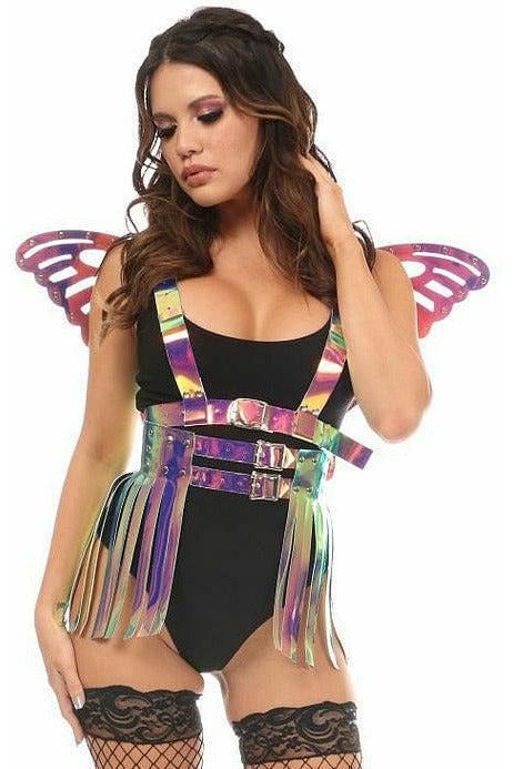 Rainbow Gold Holo Large Butterfly Wing Body Harness