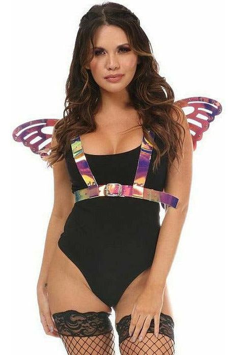 Rainbow Gold Holo Large Butterfly Wing Body Harness