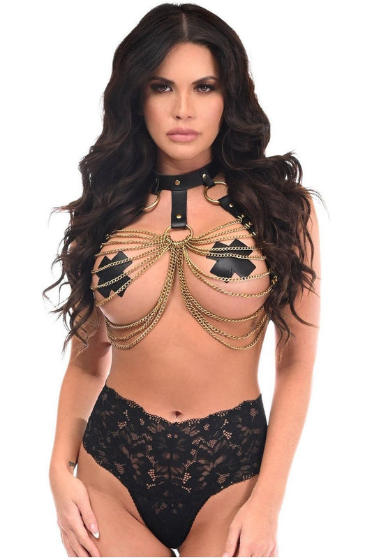 Black & Gold Chain Body Harness