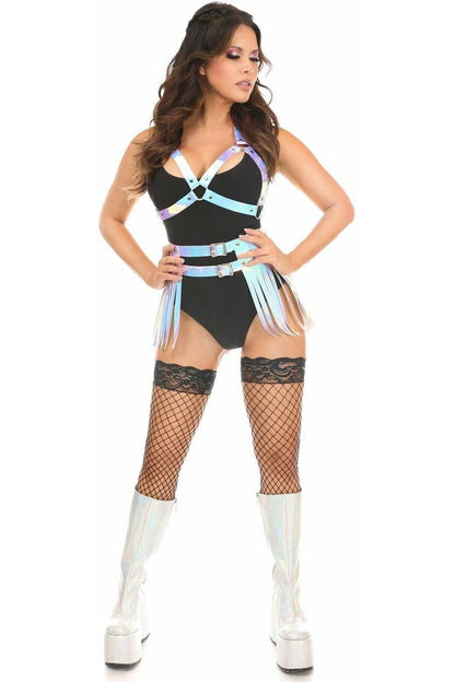 Blue/Purple Holo Halter Bra Harness