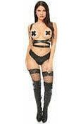 Black Vegan Leather Body Harness w/Wings