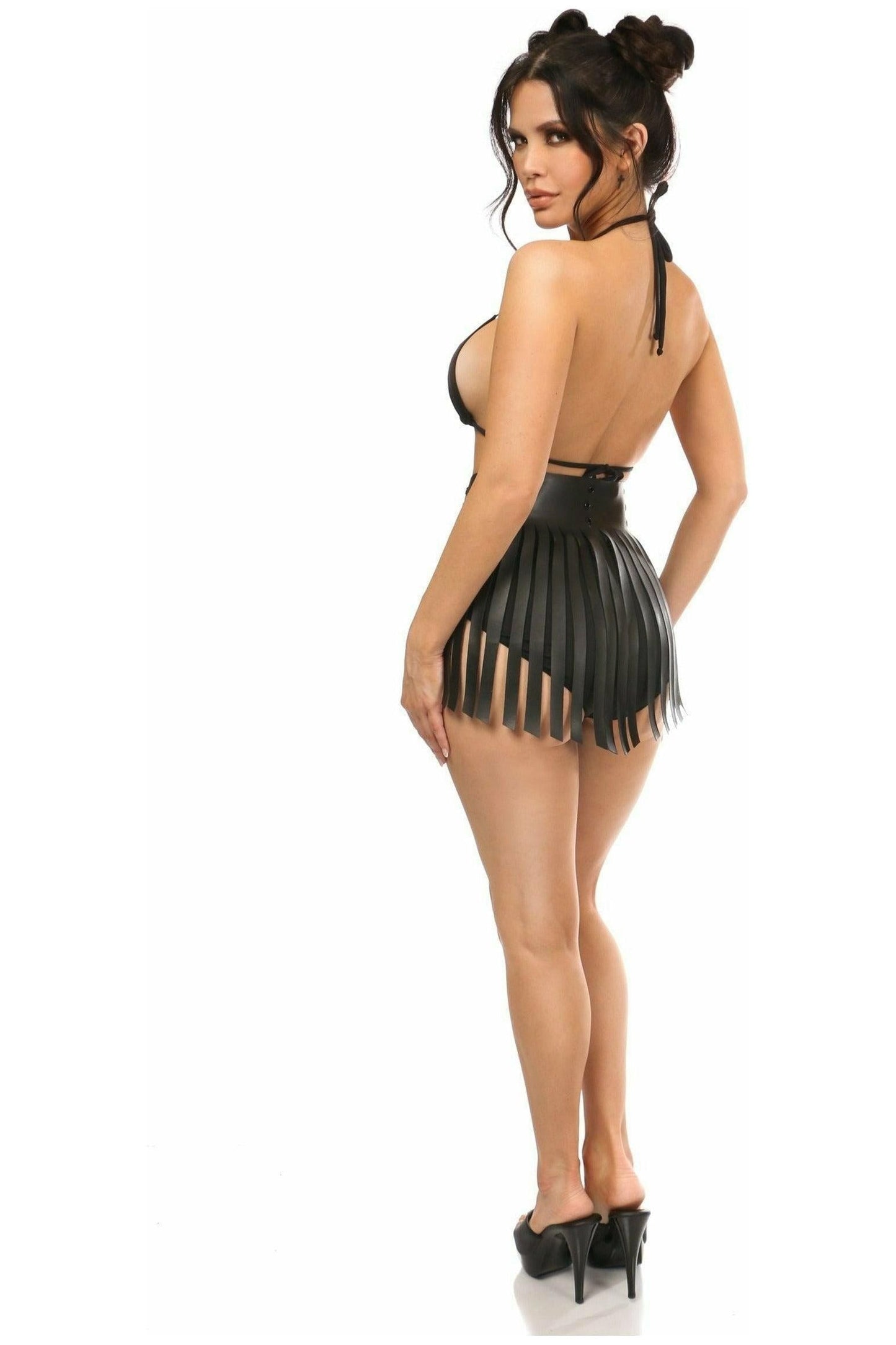 Candy Collection - Black/Black Fringe Skirt