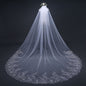 "Loreen" - Lace Edge Cathedral Bridal Veil - Available in White and Ivory