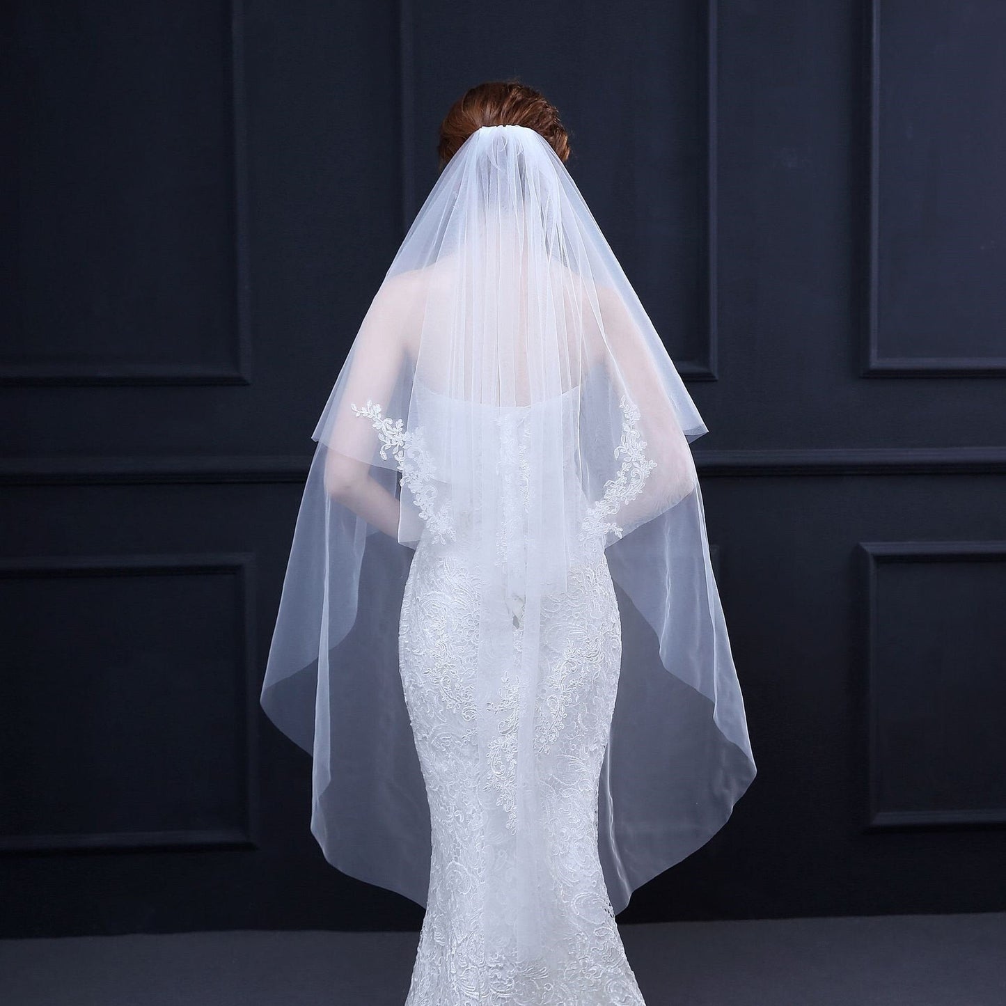 "Jody" - Ivory Fingertip Length Bridal Veil