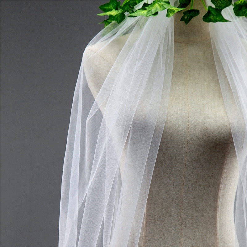 "Hailey" - Lace Edge Cathedral Bridal Veil - Available in White and Ivory