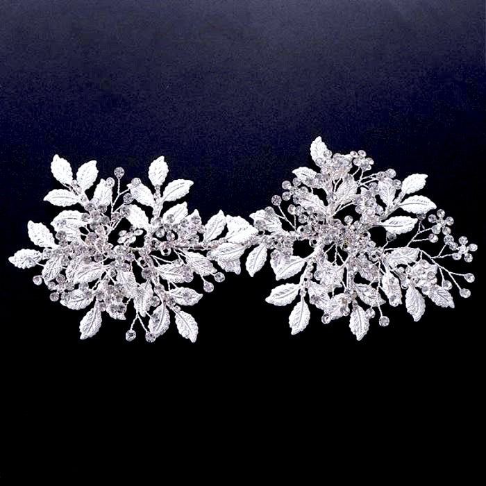 "Selina" - Silver Crystal Bridal Headband/Hair Vine