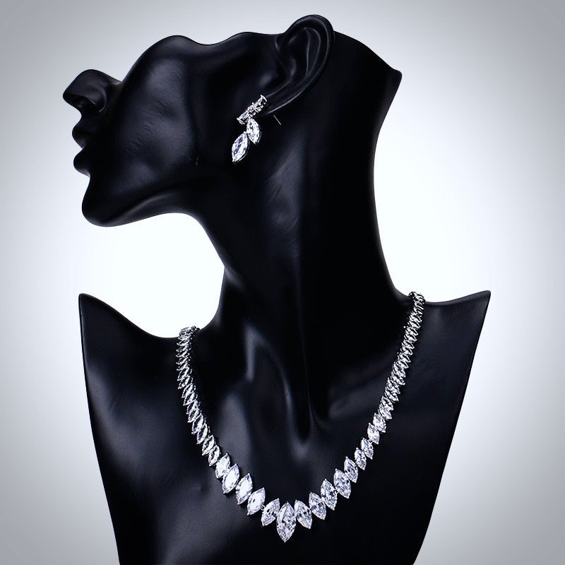 Taylor - Silver Cubic Zirconia Bridal Jewelry Set
