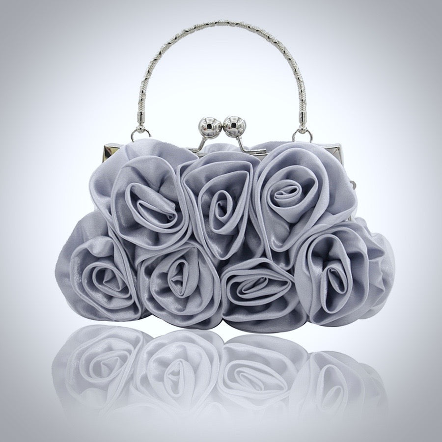 AnnMarie - Satin Rose Bridal Handbag Clutch - More Colors