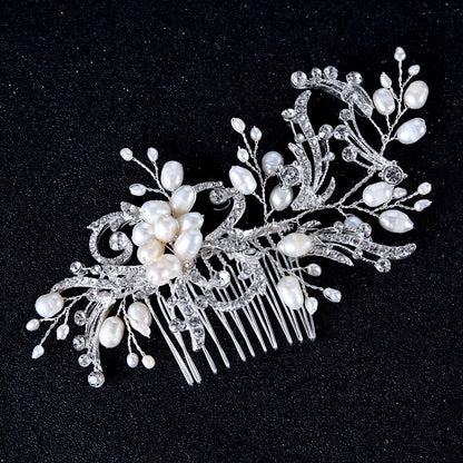 Samantha - Pearl and Crystal Bridal Hair Comb - Available in Silver and Gold