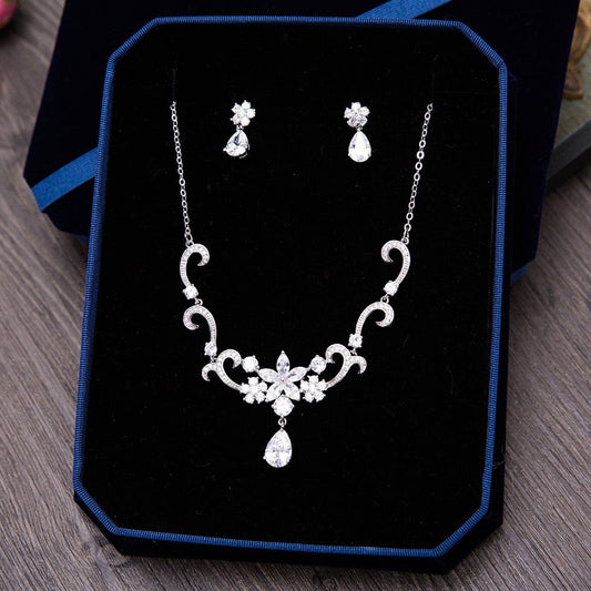 Brooke - Silver Cubic Zirconia Bridal Jewelry Set