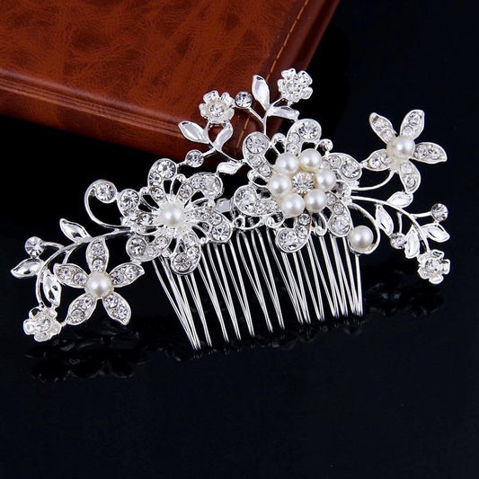 "Hazel" - Pearl and Crystal Bridal Hair Comb