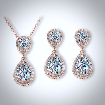 Renee - Cubic Zirconia Bridal Jewelry Set - Available in Silver, Rose Gold and Yellow Gold