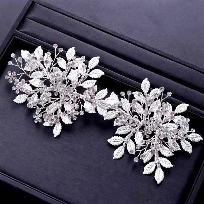 "Selina" - Silver Crystal Bridal Headband/Hair Vine
