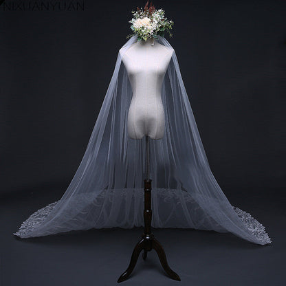 Joanna - Lace Edge Cathedral Bridal Veil - Available in White and Ivory