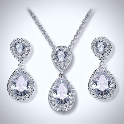 Renee - Cubic Zirconia Bridal Jewelry Set - Available in Silver, Rose Gold and Yellow Gold