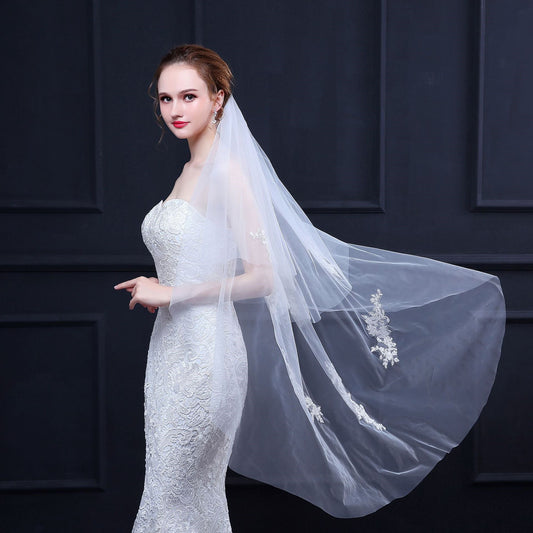 "Jody" - Ivory Fingertip Length Bridal Veil