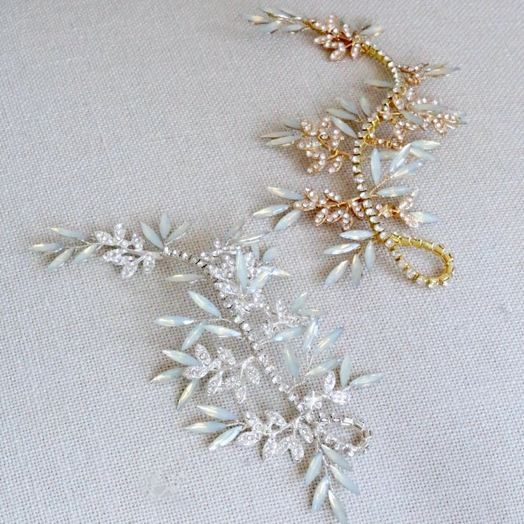 "Endora" -  Swarovski Opal Bridal Hair Accessory - Available in Silver and Gold