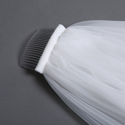 "Elisha" - Simple 2-Tier Cathedral Bridal Veil - Available in White and Ivory