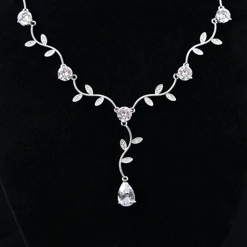 Selycia - CZ Vine Bridal Jewelry Set - Available in Silver, Rose Gold and Yellow Gold