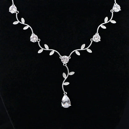 Selycia - CZ Vine Bridal Jewelry Set - Available in Silver, Rose Gold and Yellow Gold