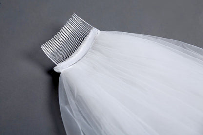 "Hailey" - Lace Edge Cathedral Bridal Veil - Available in White and Ivory